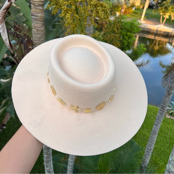 Lack Of Color Cream Hat with Gold Accents - Picture 4 of 6